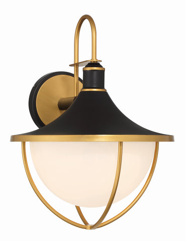 Atlas 3 Light Matte Black + Textured Gold Outdoor Sconce - C193-ATL-703-MK-TG