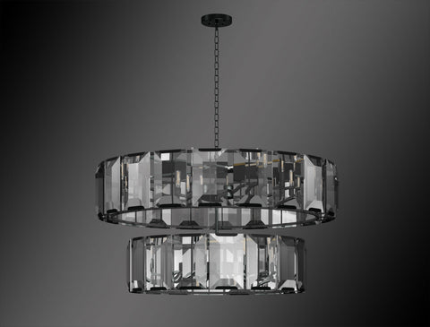 Luxe 2 Tier Crystal Chandelier Collection Vintage Rustic Lighting W 43" H 25" - G7-CB/4600/10+7