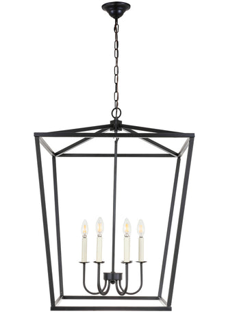 ZC121-LD6008D24BK - Living District: Maddox 6 light Black chandelier