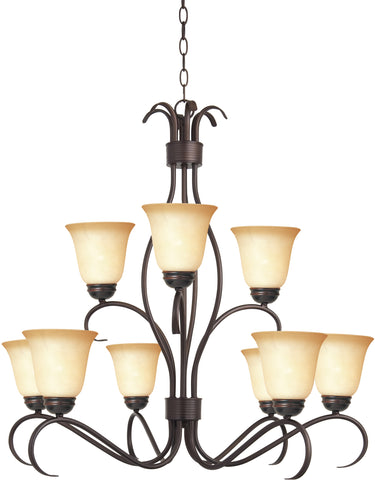 Basix 9-Light Chandelier Oil Rubbed Bronze - C157-10128WSOI