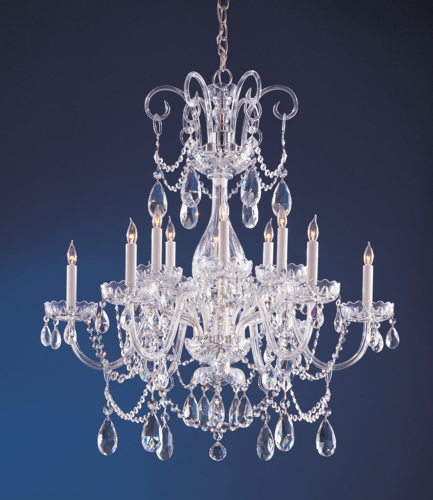 12 Light Polished Chrome Crystal Chandelier Draped In Clear Spectra Crystal - C193-1035-CH-CL-SAQ