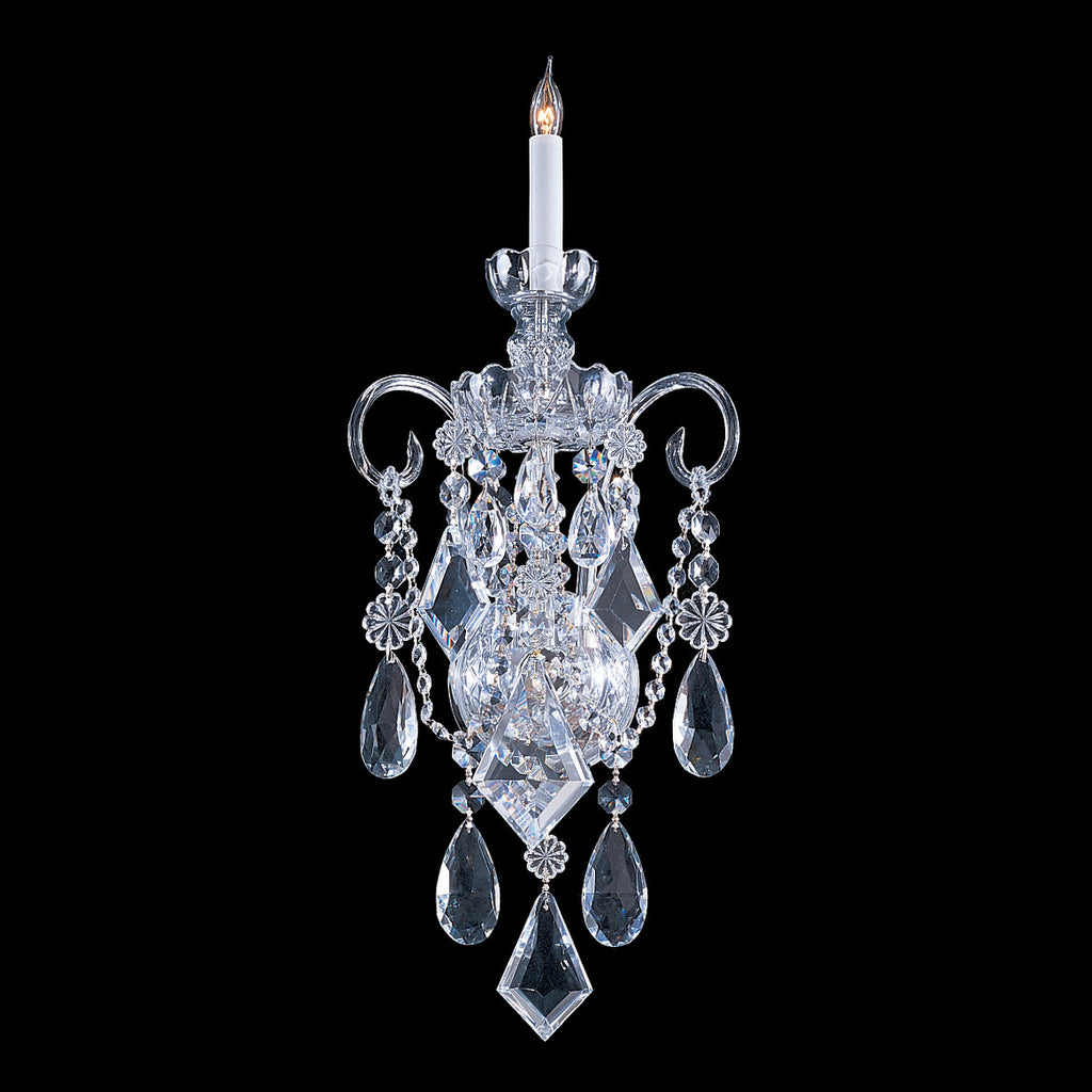 1 Light Polished Chrome Crystal Sconce Draped In Clear Hand Cut Crystal - C193-1041-CH-CL-MWP