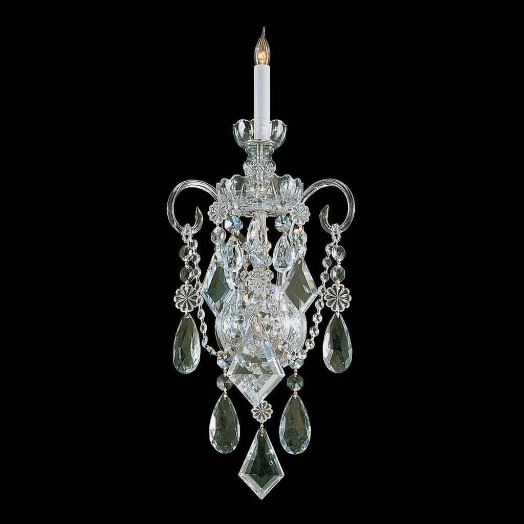 1 Light Polished Brass Crystal Sconce Draped In Clear Hand Cut Crystal - C193-1041-PB-CL-MWP