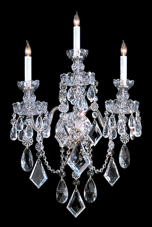 3 Light Polished Chrome Crystal Sconce Draped In Clear Hand Cut Crystal - C193-1043-CH-CL-MWP