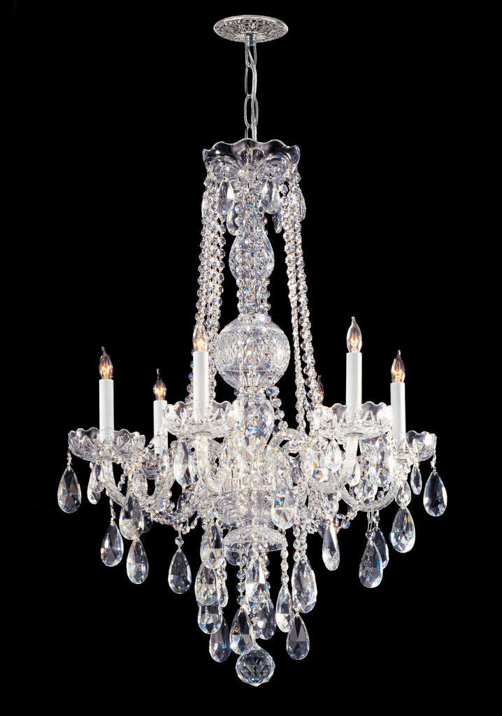 6 Light Polished Chrome Crystal Chandelier Draped In Clear Spectra Crystal - C193-1106-CH-CL-SAQ