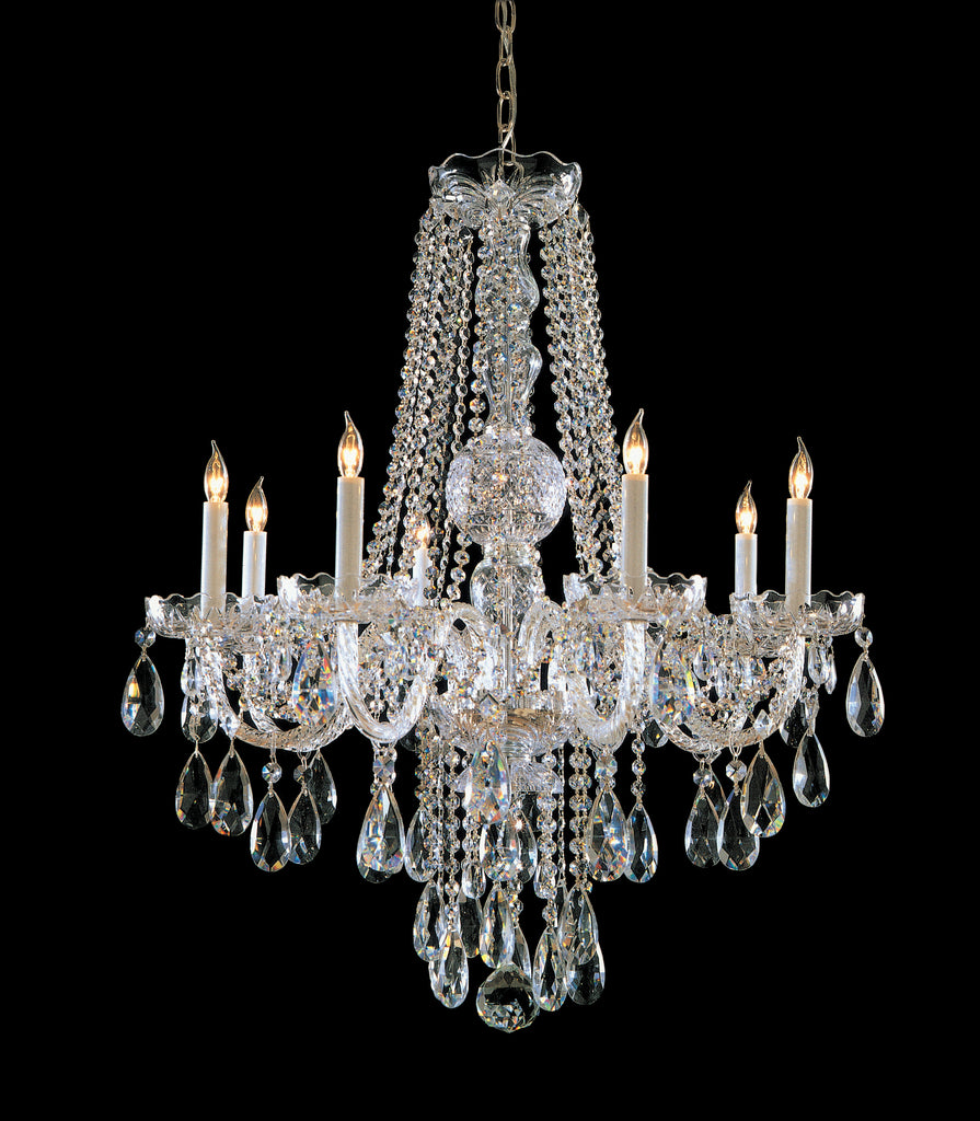 8 Light Polished Chrome Crystal Chandelier Draped In Clear Hand Cut Crystal - C193-1108-CH-CL-MWP