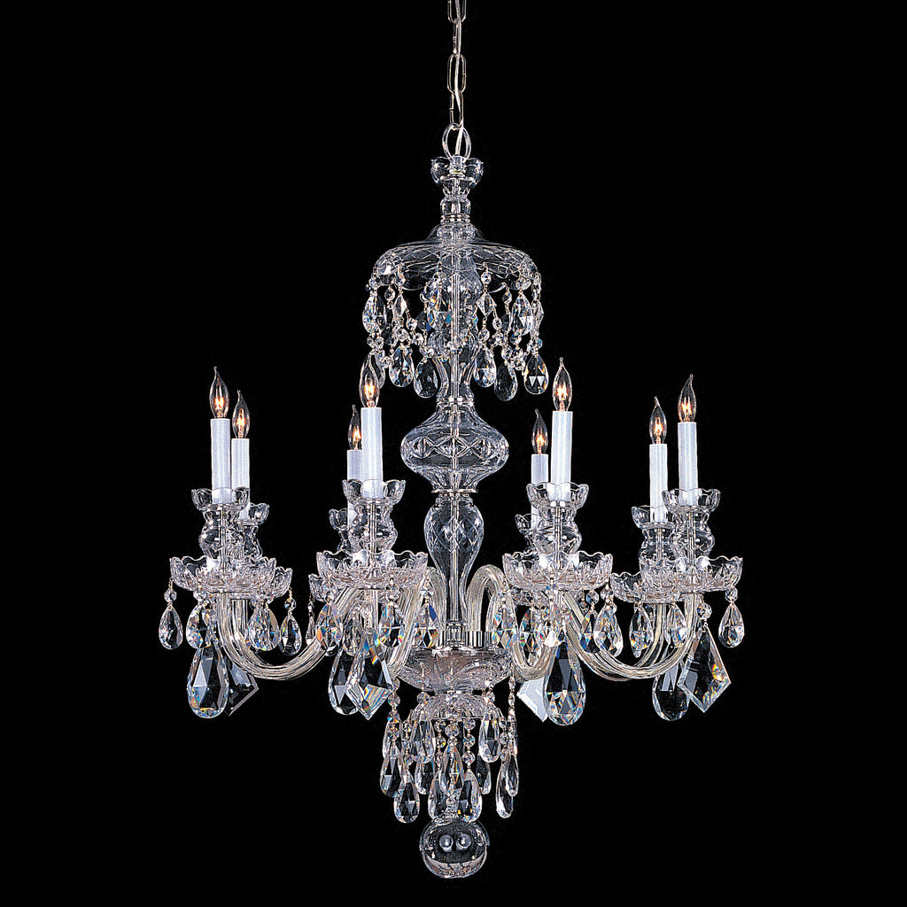 8 Light Polished Chrome Crystal Chandelier Draped In Clear Spectra Crystal - C193-1148-CH-CL-SAQ