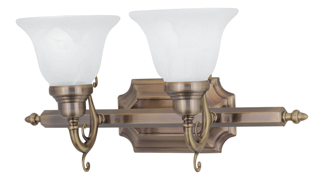 Livex French Regency 2 Light Antique Brass Bath Light - C185-1282-01