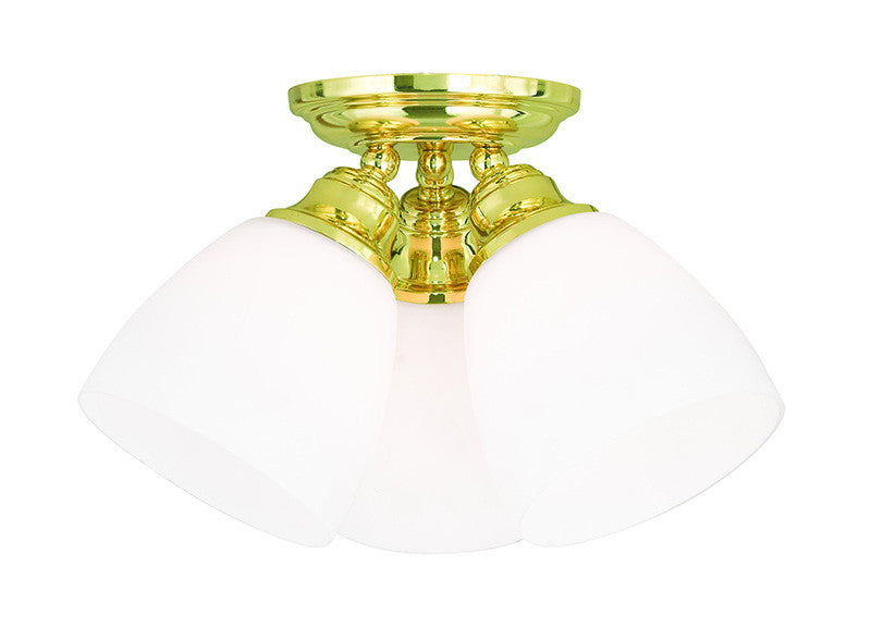 Livex Somerville 3 Light Polished Brass Ceiling Mount - C185-13664-02