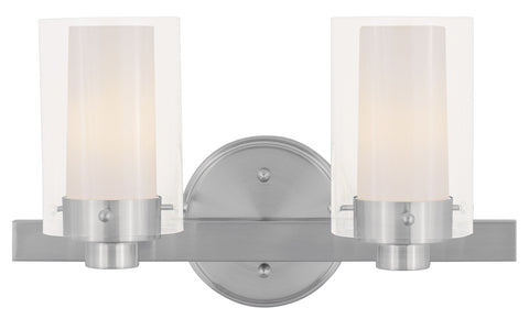 Livex Manhattan 2 Light Brushed Nickel Bath Light - C185-1542-91