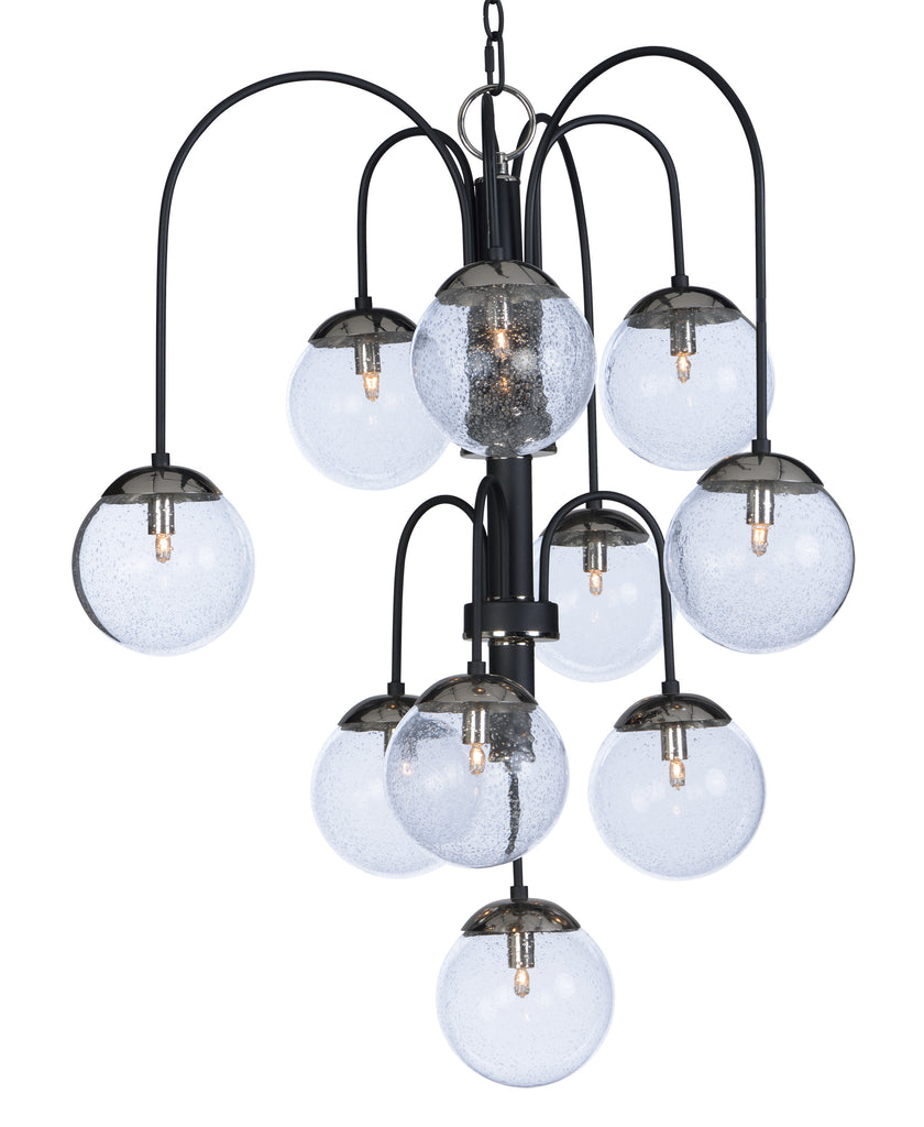 Reverb 10-Light Pendant w/LED Bulbs Textured Black / Polished Nickel - C157-20469BGTXBPN/BUL