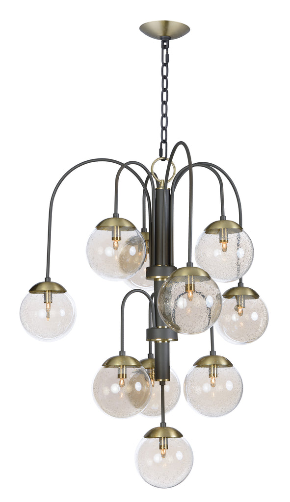 Reverb 10-Light Pendant w/LED Bulbs Textured Bronze / Satin Brass - C157-20469TBGTBZSBR/BUL