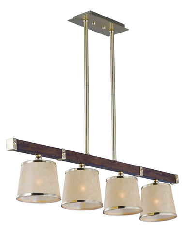 Maritime 4-light Linear Pendant Antique Pecan and Satin Brass - C157-20524AFAPSBR