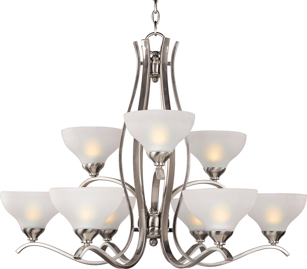 Contour 9-Light Chandelier Satin Nickel - C157-21266FTSN