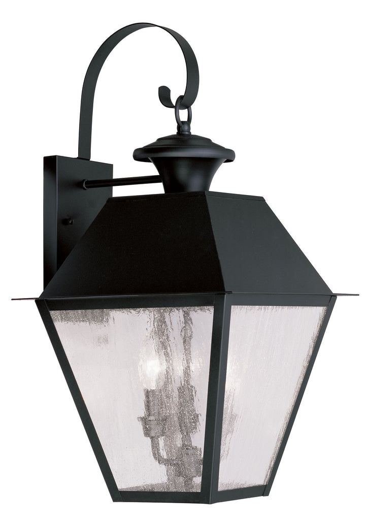 Livex Mansfield 3 Light Black Outdoor Wall Lantern - C185-2168-04