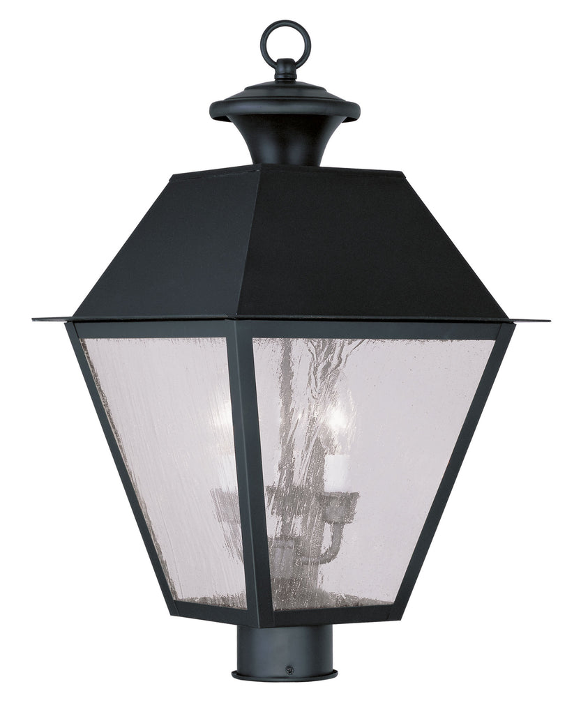 Livex Mansfield 3 Light Black Outdoor Post Lantern - C185-2169-04