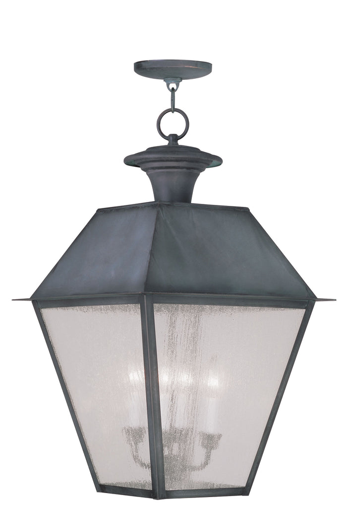 Livex Mansfield 4 Light Charcoal Outdoor Chain Lantern  - C185-2174-61