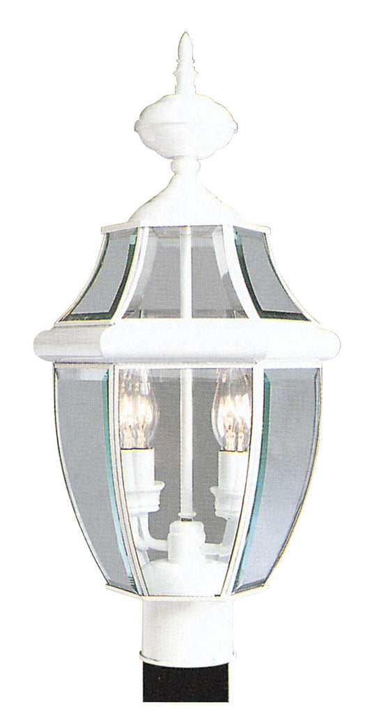 Livex Monterey 2 Light White Outdoor Post Lantern - C185-2254-03