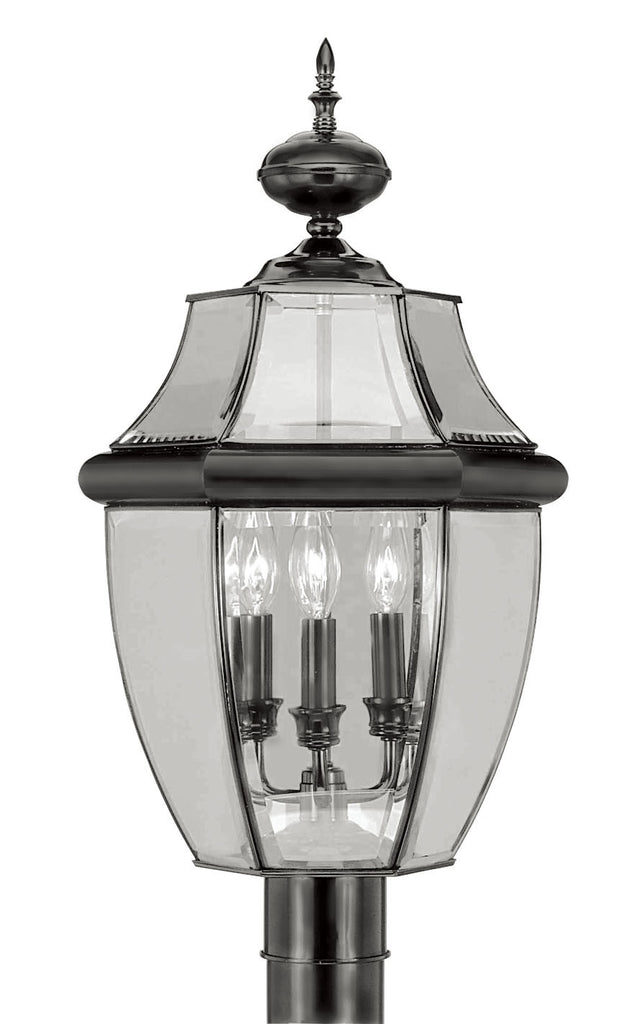 Livex Monterey 3 Light Black Outdoor Post Lantern - C185-2354-04