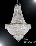 Swarovski Crystal Trimmed Chandelier Empire Chandelier Lighting H24" X W24" - A93-C3/Silver/870/9Sw