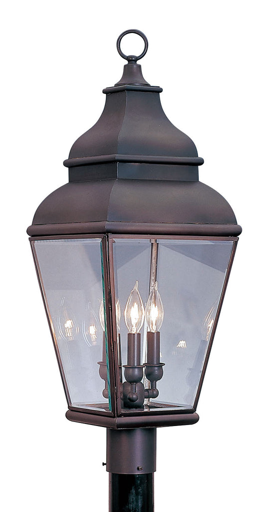 Livex Exeter 3 Light Bronze Outdoor Post Lantern - C185-2594-07