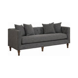 Set of 3 - Ellery Tuxedo Arm Tufted Sofa +Loveseat + Chair Grey - D300-10062