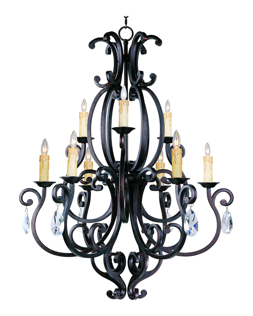Richmond 9-Light Chandelier with Crystals Colonial Umber - C157-31006CU/CRY083
