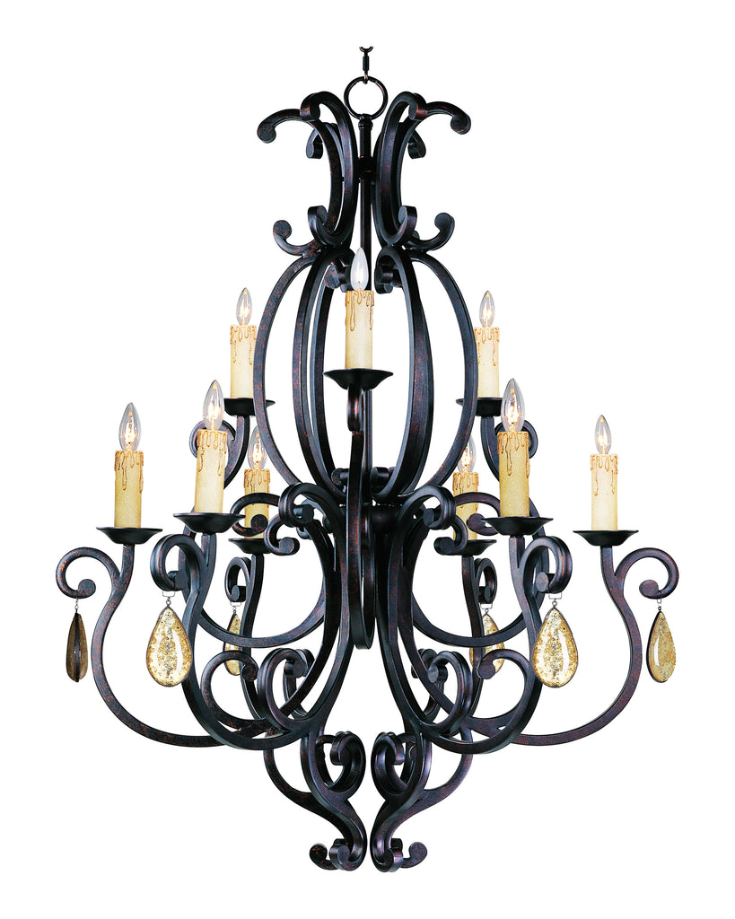 Richmond 9-Light Chandelier with Crystals Colonial Umber - C157-31006CU/CRY094