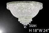 Set of 3-1 French Empire Crystal Chandelier Lighting H50 X W24 & 1 French Empire Crystal Chandelier Lighting H30 X W24 and French Empire Crystal Semi Flush Basket Chandelier Chandeliers Lighting H18 - C7/CS/870/9+CS/870/9+ FLUSH/CS/870/9 A500-