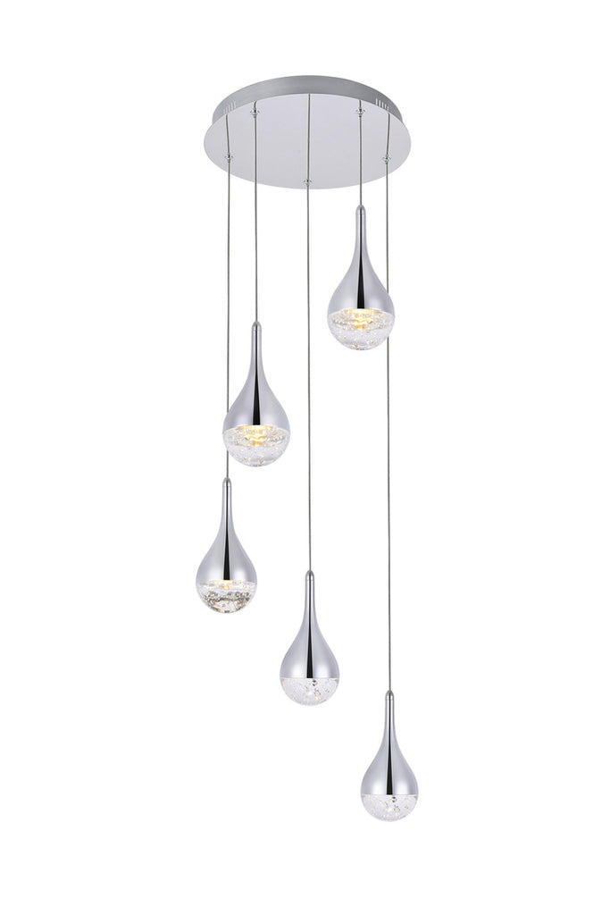 ZC121-3805D14C - Regency Lighting: Amherst Collection LED 5-light chandelier 15in x 9in chrome finish
