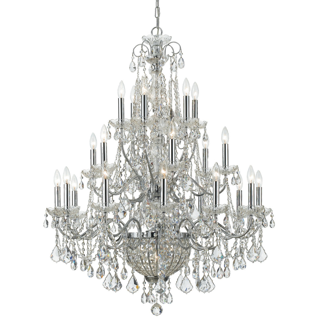 26 Light Polished Chrome Crystal Chandelier Draped In Clear Hand Cut Crystal - C193-3229-CH-CL-MWP
