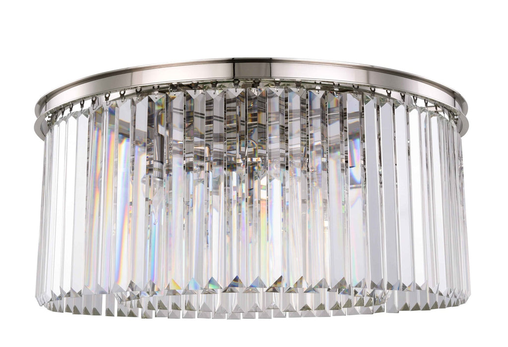 ZC121-1238F31PN/RC - Urban Classic: Sydney 8 light Polished nickel Flush Mount Clear Royal Cut Crystal