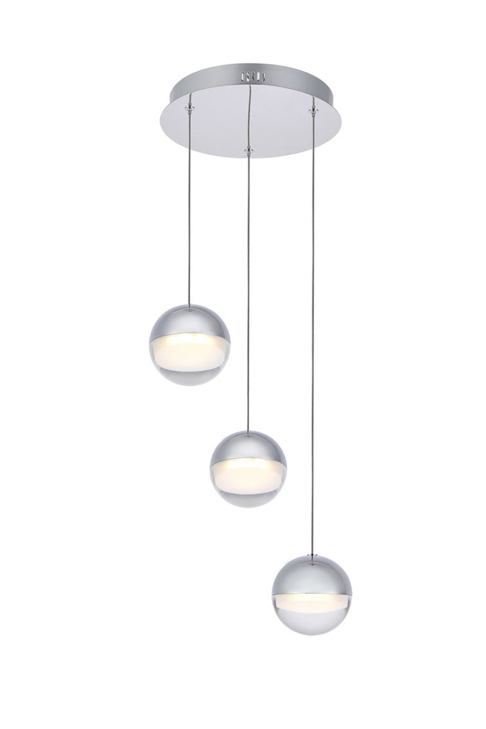 ZC121-3903D12C - Regency Lighting: Diego Collection LED 3-light chandelier 12in x 4in chrome finish