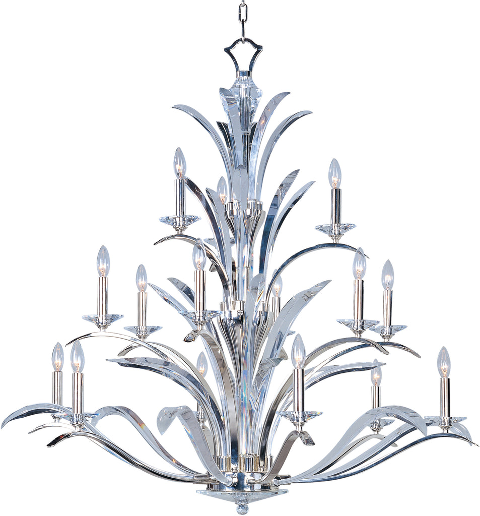 Paradise 15-Light Chandelier Plated Silver - C157-39947BCPS