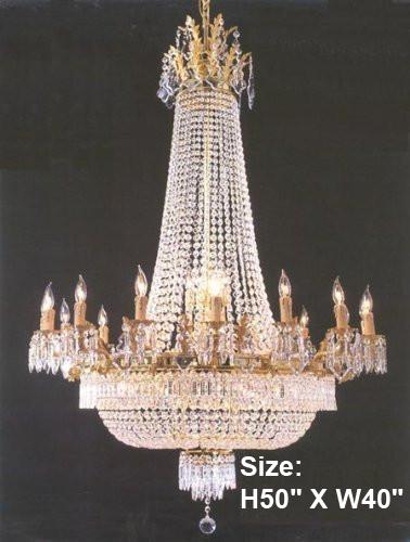 French Empire Crystal Chandelier Lighting Gold Sw H50" X W40" - Perfect For An Entryway Or Foyer Trimmed With Spectra(Tm) Crystal Reliable Crystal Quality By Swarovski - A500-1280/14+7 Sw