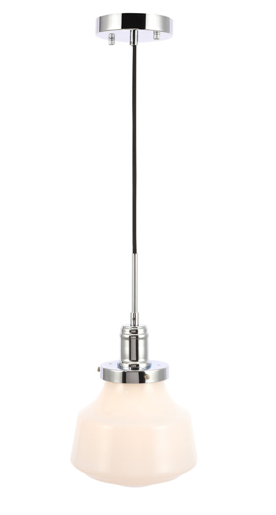 ZC121-LD6256C - Living District: Lyle 1 light Chrome and frosted white glass pendant