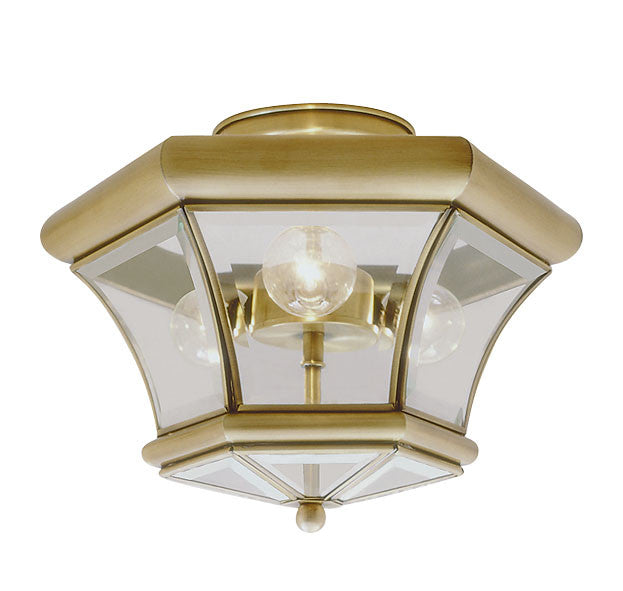 Livex Monterey 3 Light Antique Brass Ceiling Mount - C185-4083-01