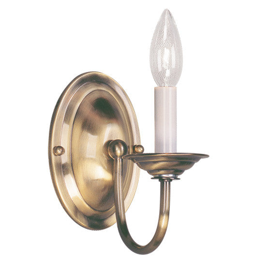Livex Home Basics 1 Light Antique Brass Wall Sconce - C185-4151-01