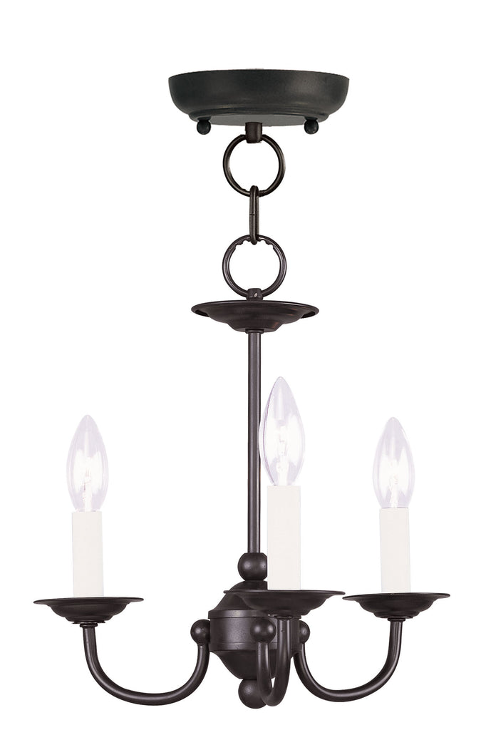 Livex Home Basics 3 Light Black Mini Chandelier - C185-4153-04