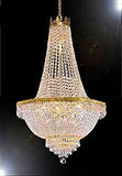 Set of 4 - French Empire Crystal Gold Chandelier Lighting - Great for The Dining Room, Foyer, Entry Way, Living Room - H50" X W24" - 4EA F93-C7/CG/870/9