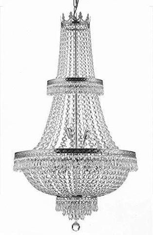 Made with Swarovski Crystal French Empire Crystal Chandelier Lighting H50" X W24" Good for Foyer, Entryway, Family Room, Living Room and More! - A500-CS/870/15SW