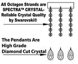 Swarovski Crystal Trimmed Chandelier! Chandelier & Pink Shades w/Chrome Sleeves H25" X W24" - GO-B43/A46-PINKSHADES/384/5SW