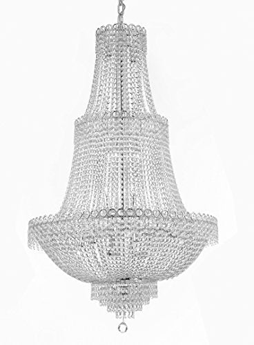 French Empire Crystal Chandelier Chandeliers Lighting Good For Dining Room Foyer Entryway Family Room And More H48" X W30" - Cjd-Cs/2176/30