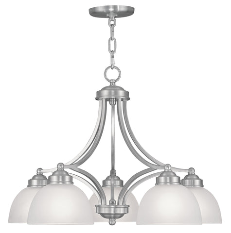 Livex Somerset 5 Light Brushed Nickel Chandelier - C185-4225-91