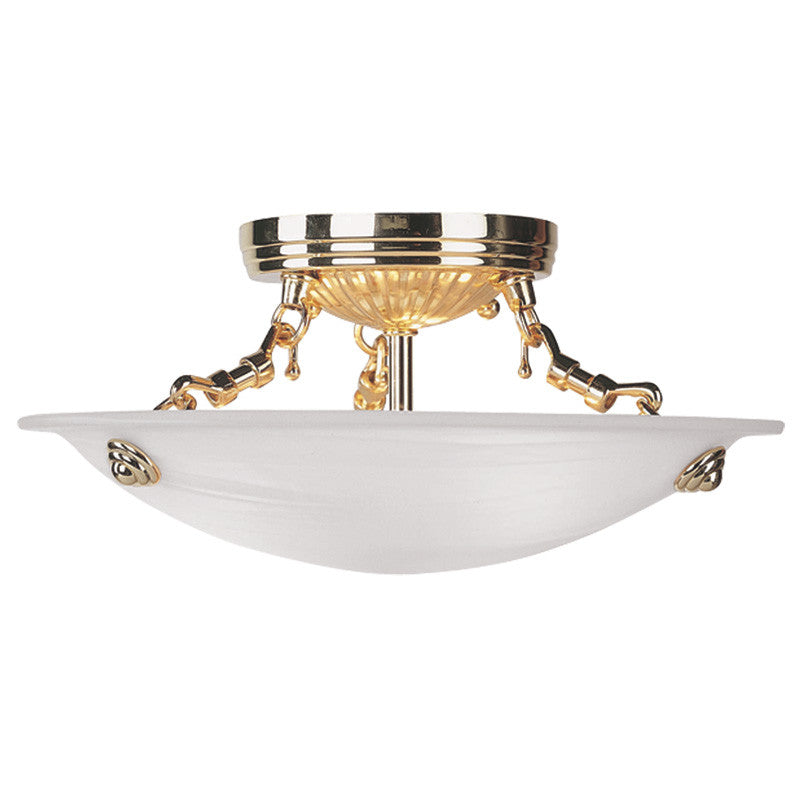 Livex Oasis 3 Light Polished Brass Ceiling Mount - C185-4272-02