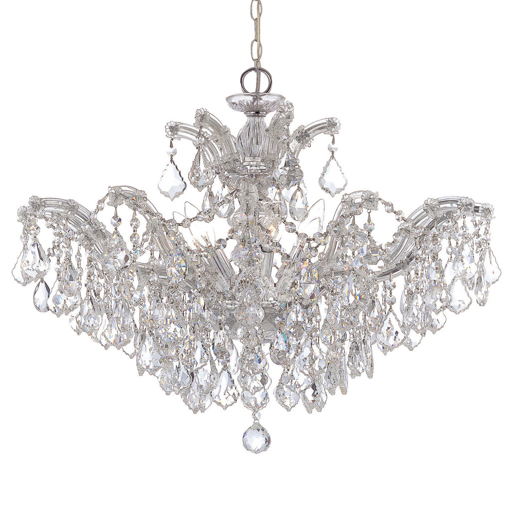 6 Light Polished Chrome Crystal Chandelier Draped In Clear Spectra Crystal - C193-4439-CH-CL-SAQ