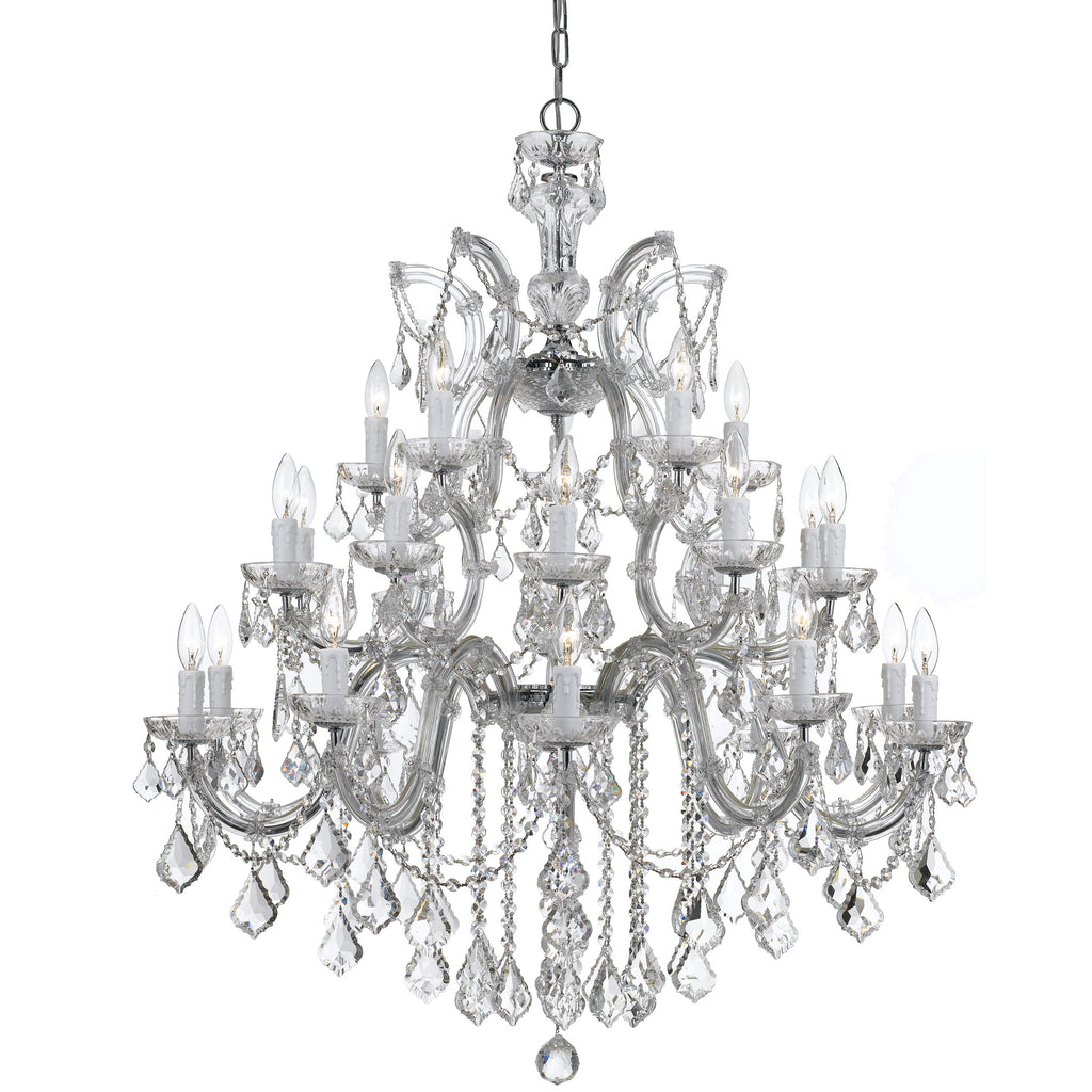 26 Light Polished Chrome Crystal Chandelier Draped In Clear Hand Cut Crystal - C193-4470-CH-CL-MWP