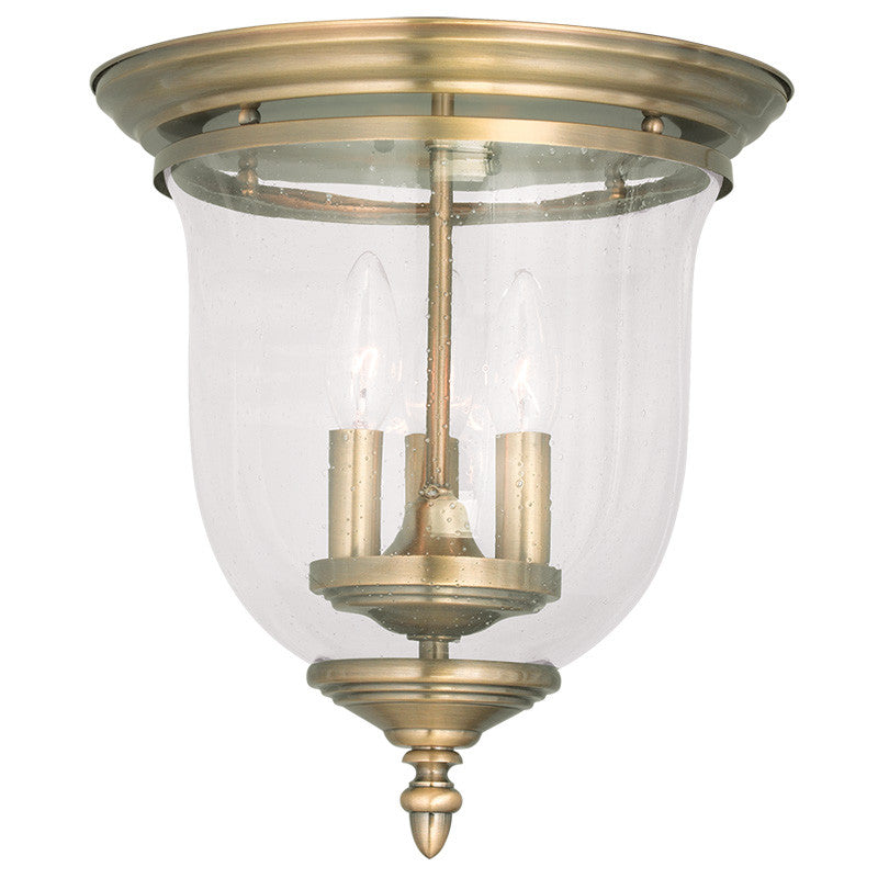 Livex Legacy 3 Light Antique Brass Ceiling Mount - C185-5024-01
