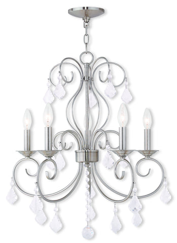 Livex Donatella 5 Light Brushed Nickel Chandelier - C185-50765-91