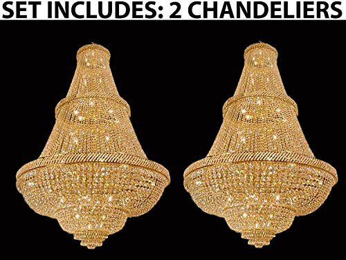 Set Of 2 - French Empire Crystal Chandelier Lighting H72" X W50" - Perfect For Ballrooms Or Event Halls - 2Ea-448/48